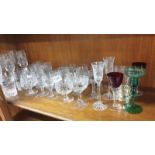 A good lot of mixed cut glass including Whisky, Brandy glasses etc