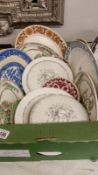 An interesting box of china meat platters, plates etc