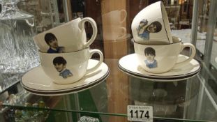 4 Beatles cups and saucers