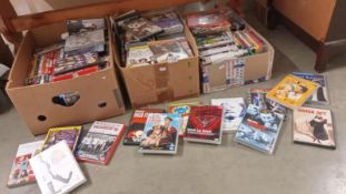 3 boxes of DVD's