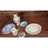 A mixed lot of plates, Spode etc, ginger jar etc