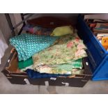 2 boxes of patterned fabrics