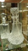 3 Decanters including pair of decanters and ships decanters