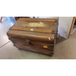 A old tin steamer trunk