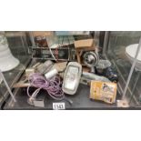 A lot of old car bits, radio, lamps etc