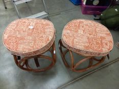 2 small wicker stools