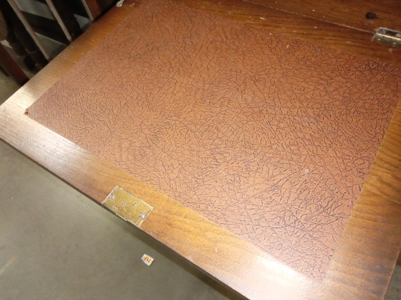 A bow front glazed writing desk with lockable doors/ key - Image 7 of 7