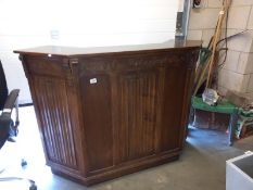 A decorated wood drinks bar, 154cm wide, 54 cm deep and 106 cm high). COLLECT ONLY.