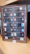 A framed 'The Millennium collection' historic coins and stamps of GB