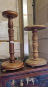 2 wooden plant/vase stands