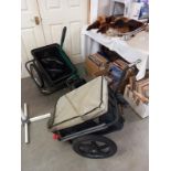 2 bike trailers plus 1 other