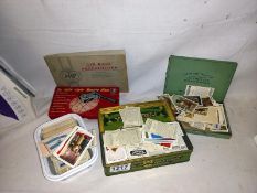 A small lot of cigarette cards, tea cards and box