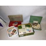 A small lot of cigarette cards, tea cards and box