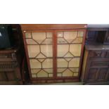 4 shelves cabinet with glass doors, 3 draws to fit on top of another unit. A/F lost finials