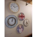 Five modern picture clocks.