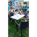 2 aluminium folding tables & 2 chairs etc. Collect Only.