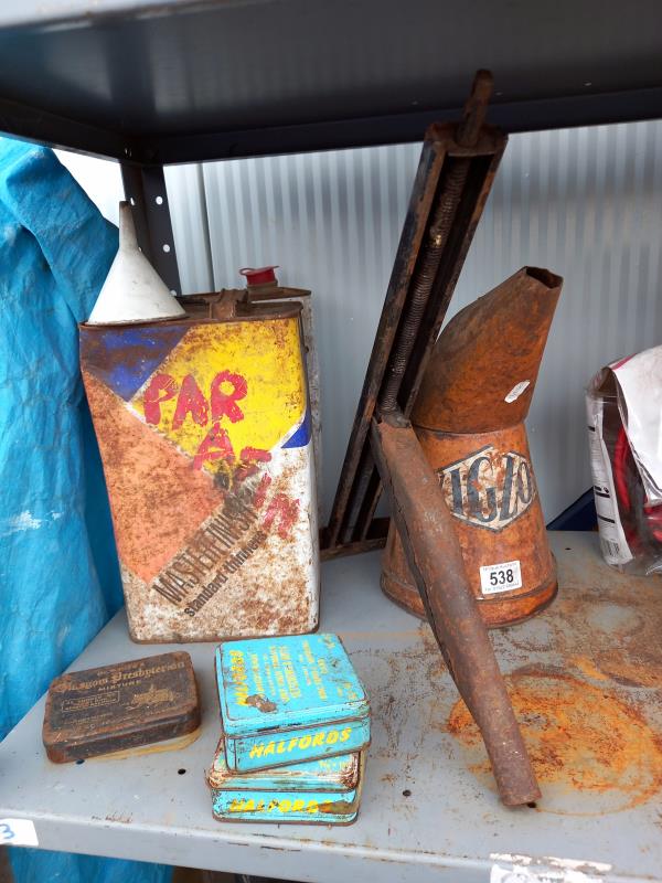 A quantity of oil and petrol cans & nuts & bolts etc. Collect Only. - Image 2 of 3