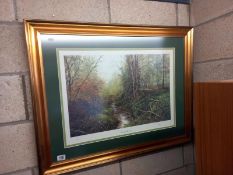 A large gilt framed and glazed print entitled 'Natural Spring'. 92cm 75cm. COLLECT ONLY.
