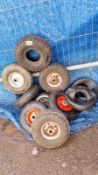 8 trolley tyres/wheels & inner tubes etc. Collect Only.