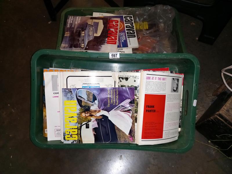 2 boxes of caravan magazines