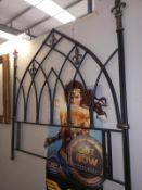 A single gothic style bed end. Collect Only.