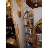 A vintage 7 shelf unit including contents & 2 pictures. Collect Only.