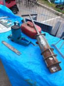 A quantity of miscellaneous items including hole maker & petrol can etc. Collect Only.