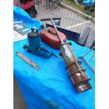 A quantity of miscellaneous items including hole maker & petrol can etc. Collect Only.