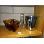 An art deco bowl, ice bucket and glass items