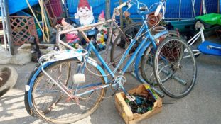 2 ready to renovate bicycles with a box of parts. Collect Only.