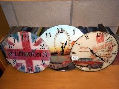 3 London clocks