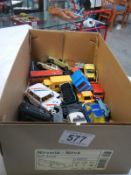 A mixed lot of play worn Diecast including Corgi, Matchbox etc