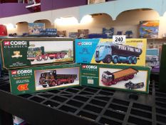 4 Corgi Classics models 11001, 24402, 31701, all Stobart, 27201 Fina Oils