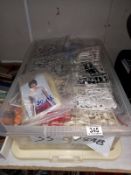 A large quantity of plastic figure model kits, all unboxed, unchecked and no instructions