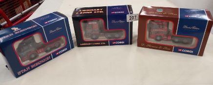 3 Corgi limited edition lorry cabs including CC12706, CC12417, CC12904