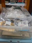 A large box of plastic model aircraft kits. No boxes or instructions and unchecked for completeness