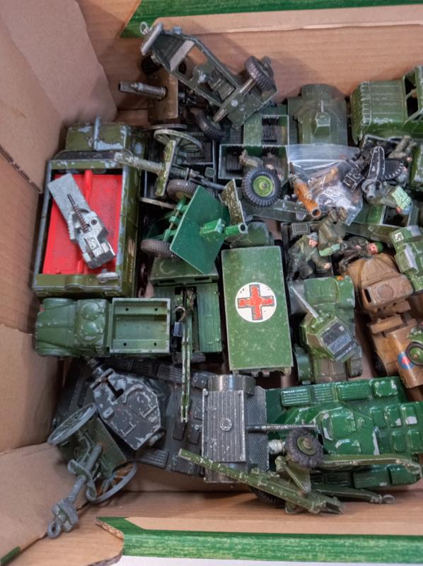 A box of play worn mainly Dinky military vehicles - Image 2 of 3