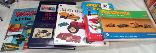 5 books on toys including Hot Wheels & Matchbox etc.