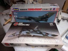 An Airfix Avro Vulcan and Revell Panavia tornado model kits