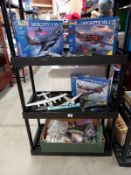 A quantity of aircraft model kits some part built Mosquito model kit, completeness unknown, plus a