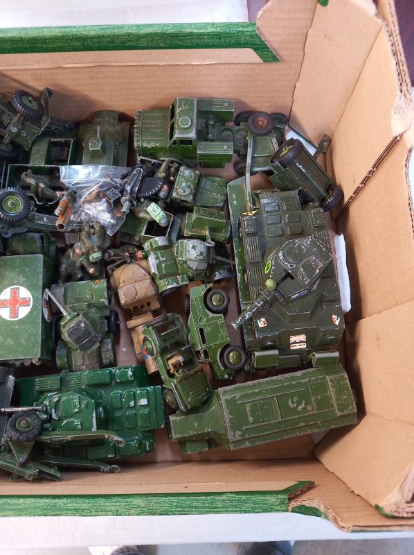 A box of play worn mainly Dinky military vehicles - Image 3 of 3