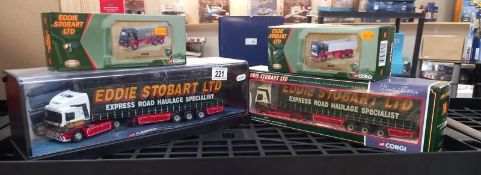 4 Corgi Eddie Stobart lorries, 21601, 23602, 75601, 75201