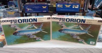 2 boxed Hasegawa K15 Lockheed P-30 Orion model kits