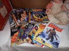 A quantity of mostly DC magazines, including Justice League etc