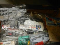 A large box of plastic aircraft kits. No boxes or instructions and unchecked for completeness