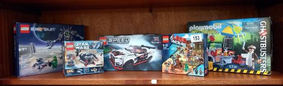 4 boxed Lego (unopened) No's. 21109, 75161, 76896 & 70800 plus Playmobil Ghostbusters No. 9222