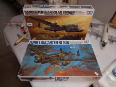 2 Tamiya plastic aircraft model kits, Dambusters Lancaster and 1 other