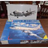 Revell and Hasegawa p-3C and UP-3C Orion aircraft kits, sealed in bags