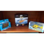 3 boxed helicopters, Corgi AA39101, Corgi CS90607, and Lincs, Notts air ambulance model