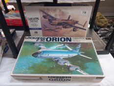 A boxed Lancaster E23 by Hasegawa, scale 1:72 and a Lockheed P-3C orion K15. Bags are sealed